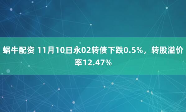 蜗牛配资 11月10日永02转债下跌0.5%，转股溢价率12.47%